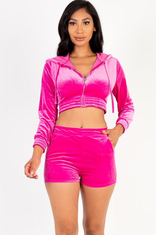 Myra Jay Hot Pink Velour Set