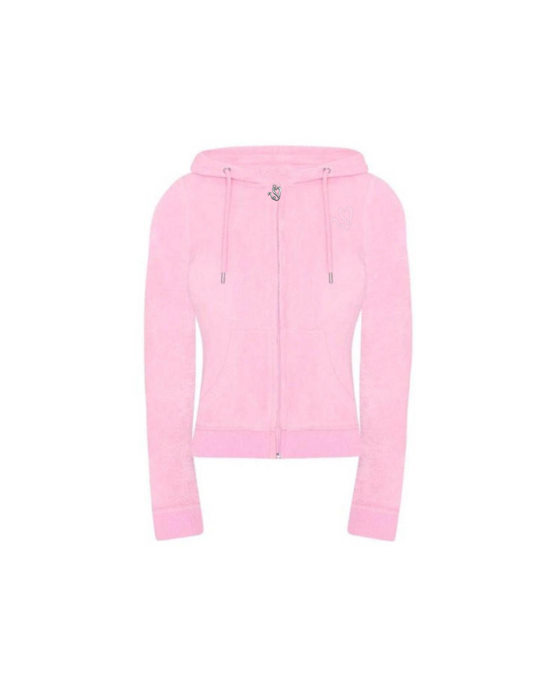 Myra Jay Cotton Pink Zip Logo Hoodie