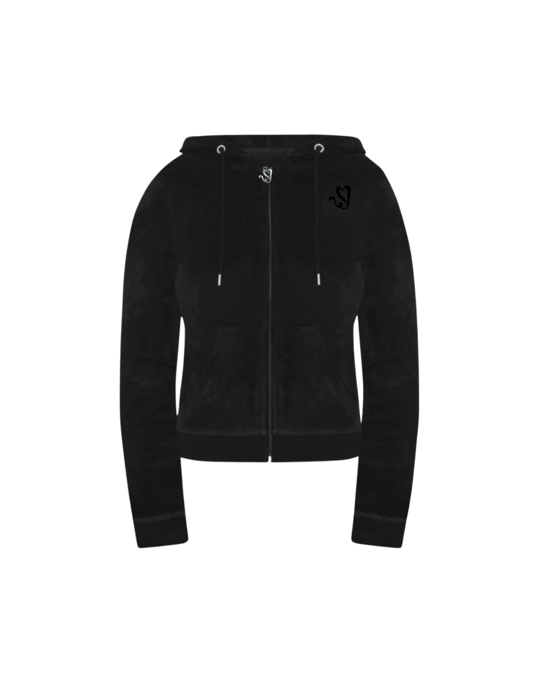 Myra Jay Cotton Onyx Zip Logo Hoodie