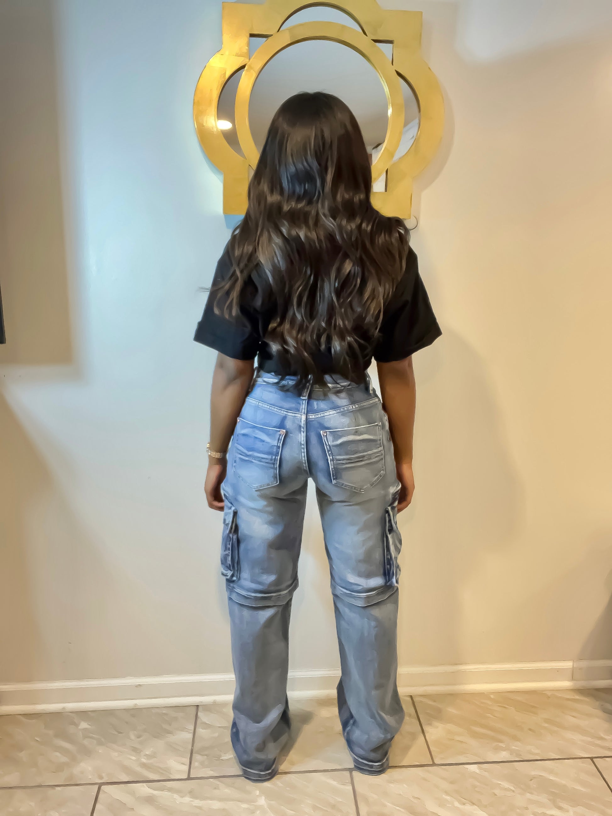 Myra Jay Kim Denim Cargo Jeans